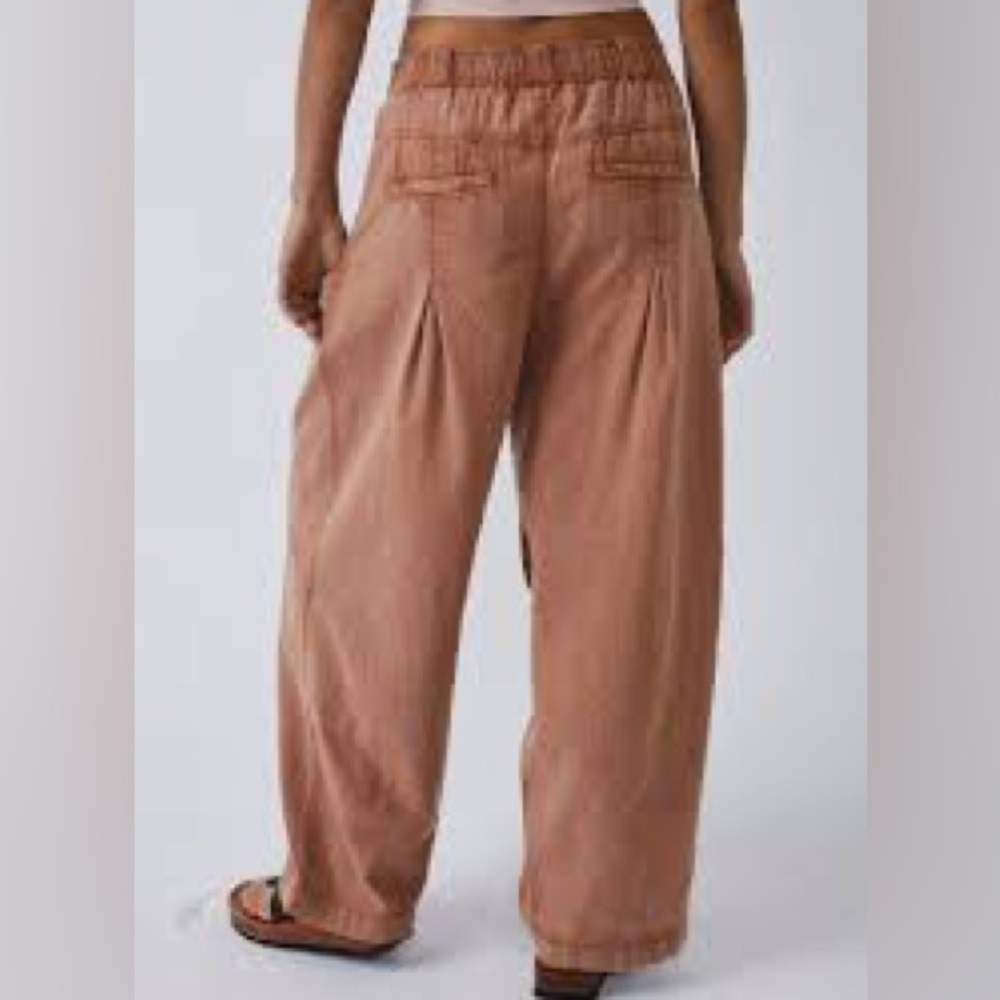 NWT Free People Linen Trouser Cinnamon Brulee SZ 2 - Picture 2 of 12
